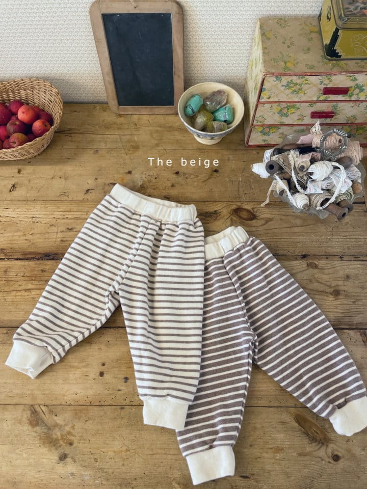 THE BEIGE - Korean Children Fashion - #Kfashion4kids - Fleece Stripes Pants