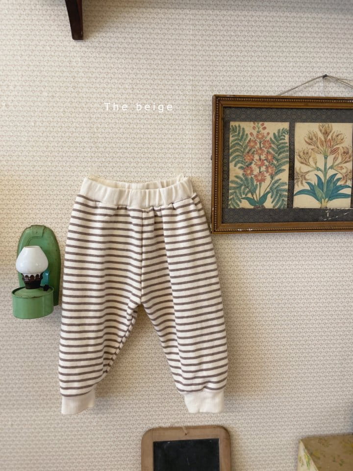THE BEIGE - Korean Children Fashion - #Kfashion4kids - Fleece Stripes Pants - 2