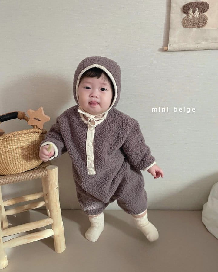 THE BEIGE - Korean Children Fashion - #Kfashion4kids - Bebe Boa Bodysuit with Bonnet - 10