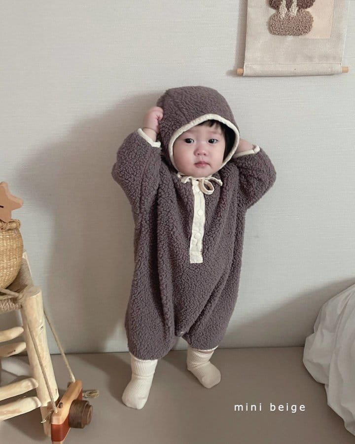 THE BEIGE - Korean Children Fashion - #Kfashion4kids - Bebe Boa Bodysuit with Bonnet - 11