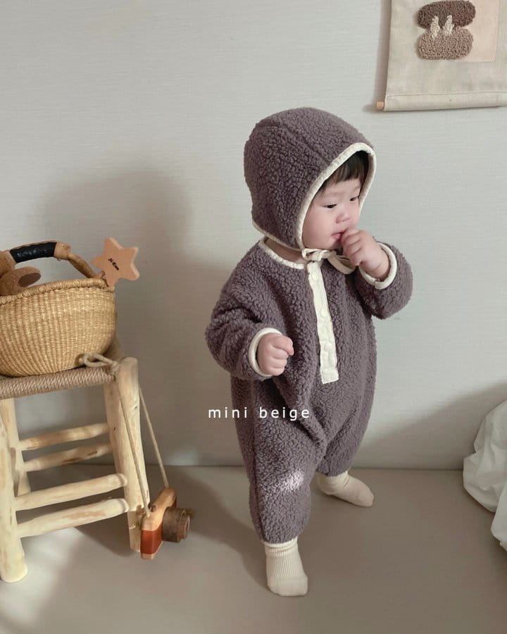 THE BEIGE - Korean Children Fashion - #Kfashion4kids - Bebe Boa Bodysuit with Bonnet - 12