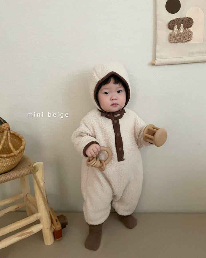 THE BEIGE - Korean Children Fashion - #Kfashion4kids - Bebe Boa Bodysuit with Bonnet - 3