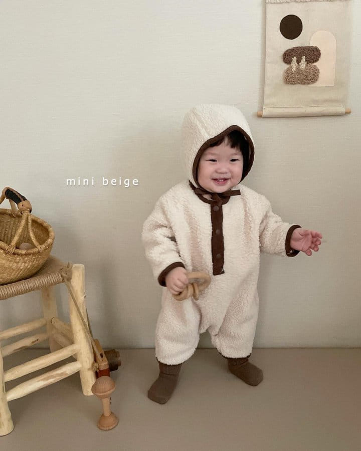 THE BEIGE - Korean Children Fashion - #Kfashion4kids - Bebe Boa Bodysuit with Bonnet - 5
