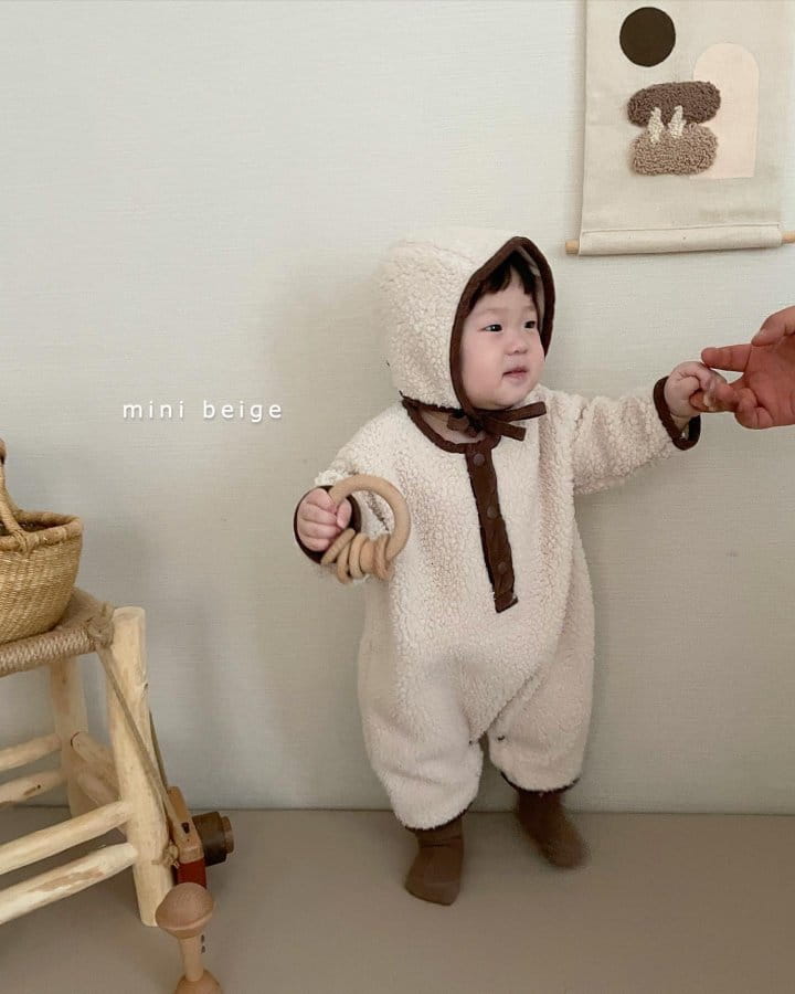 THE BEIGE - Korean Children Fashion - #Kfashion4kids - Bebe Boa Bodysuit with Bonnet - 7