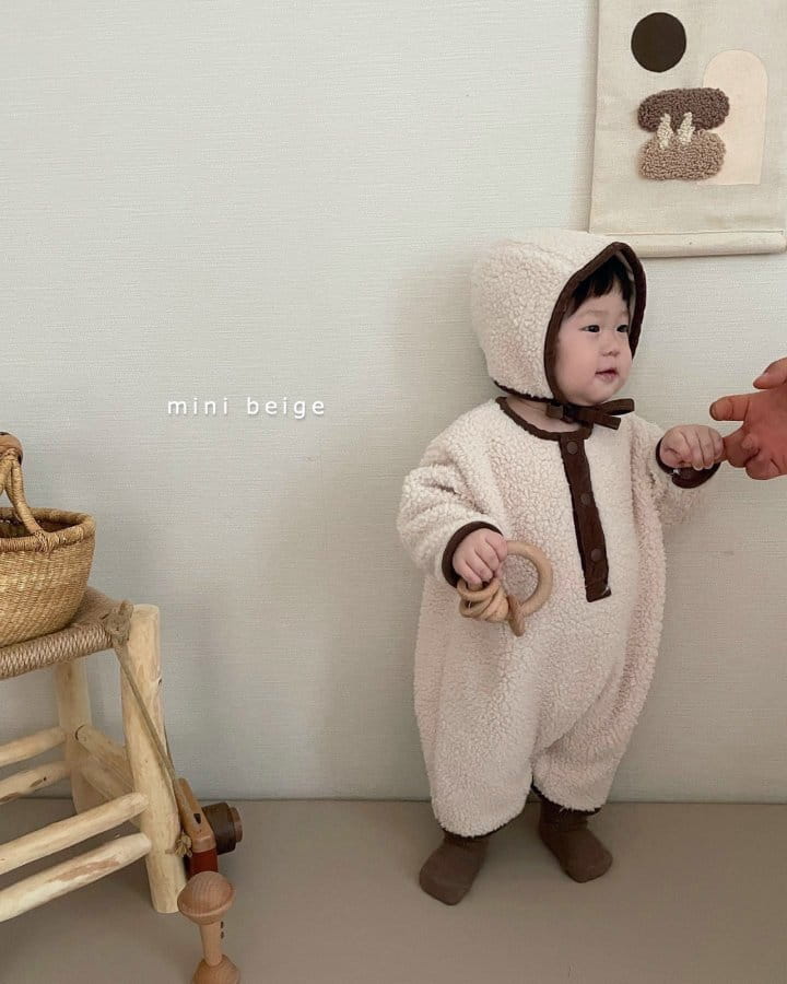 THE BEIGE - Korean Children Fashion - #Kfashion4kids - Bebe Boa Bodysuit with Bonnet - 8
