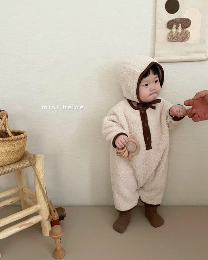 THE BEIGE - Korean Children Fashion - #Kfashion4kids - Bebe Boa Bodysuit with Bonnet - 9
