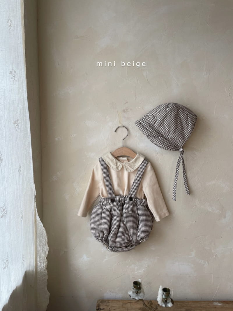 THE BEIGE - Korean Children Fashion - #Kfashion4kids - Check Bonding Bloomer with Bonnet