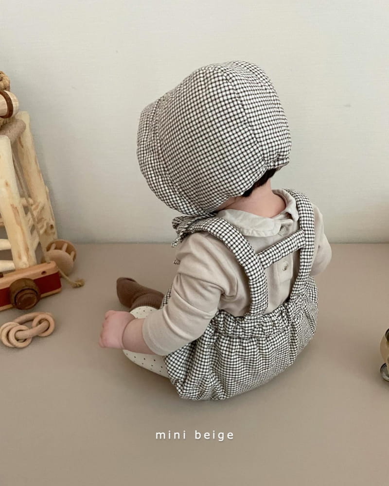 THE BEIGE - Korean Children Fashion - #Kfashion4kids - Check Bonding Bloomer with Bonnet - 12