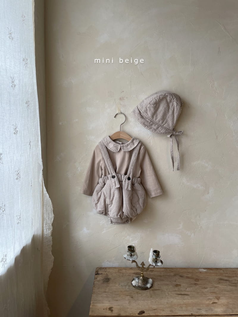 THE BEIGE - Korean Children Fashion - #Kfashion4kids - Check Bonding Bloomer with Bonnet - 2