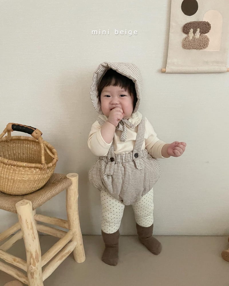 THE BEIGE - Korean Children Fashion - #Kfashion4kids - Check Bonding Bloomer with Bonnet - 5