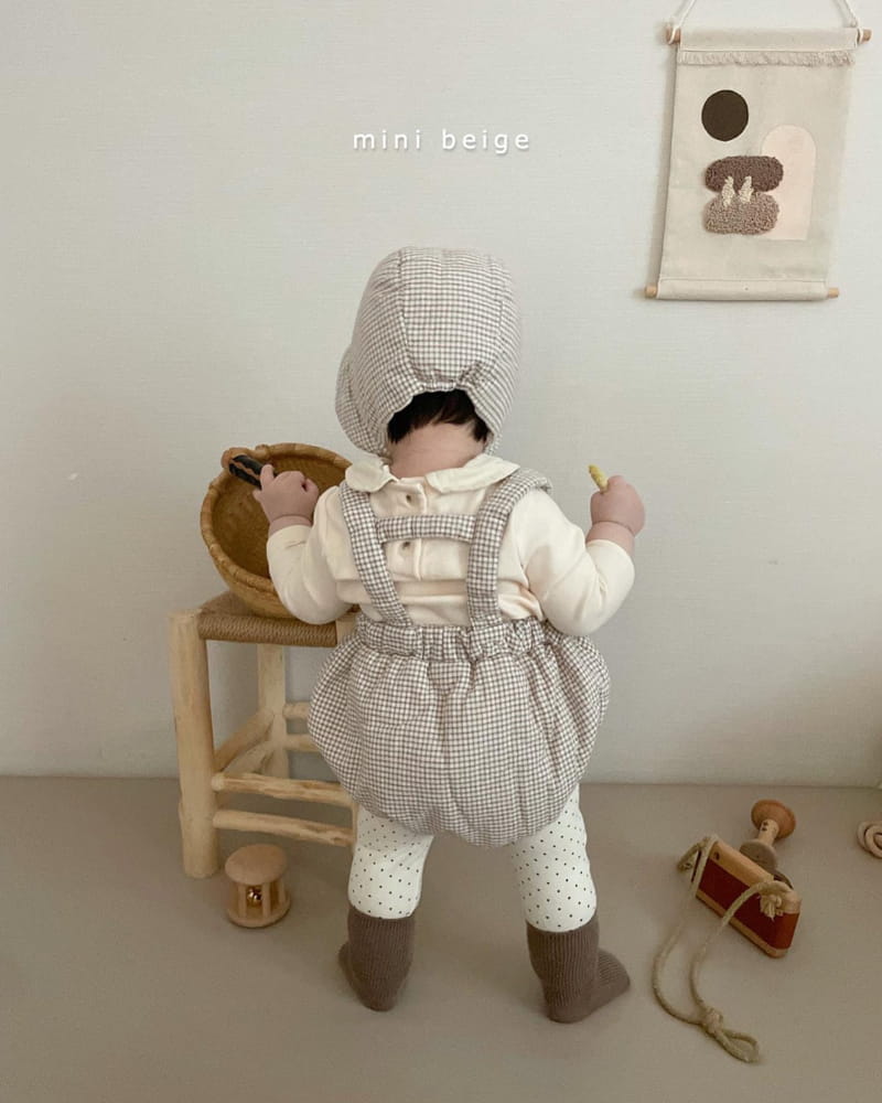 THE BEIGE - Korean Children Fashion - #Kfashion4kids - Check Bonding Bloomer with Bonnet - 6