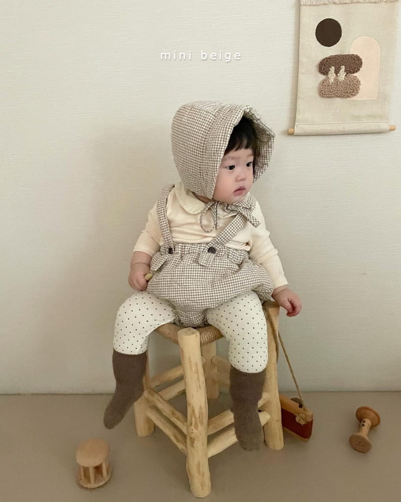 THE BEIGE - Korean Children Fashion - #Kfashion4kids - Check Bonding Bloomer with Bonnet - 7