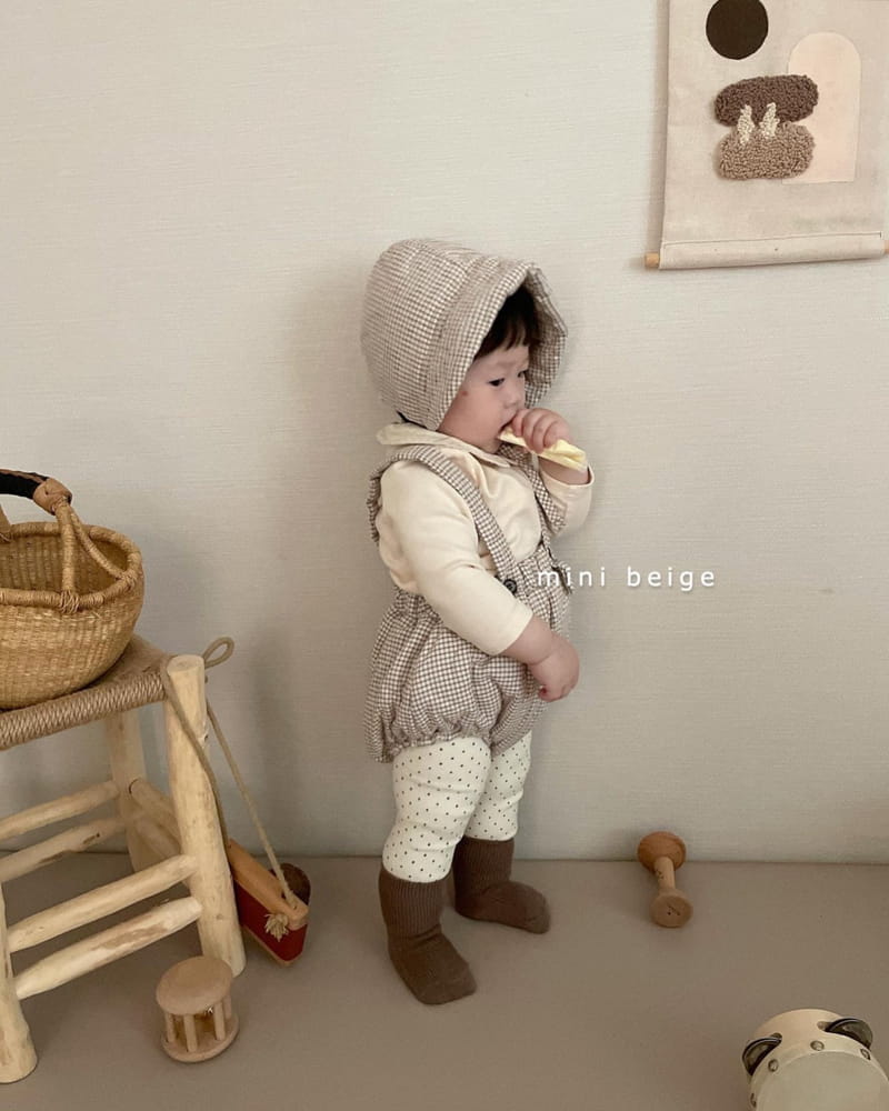 THE BEIGE - Korean Children Fashion - #Kfashion4kids - Check Bonding Bloomer with Bonnet - 9
