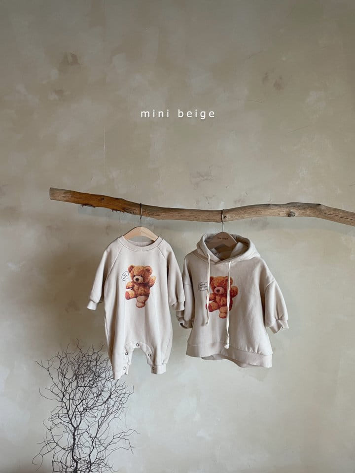THE BEIGE - Korean Children Fashion - #Kfashion4kids - Bear Fleece Bodysuit