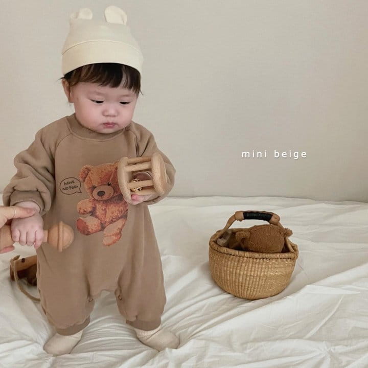 THE BEIGE - Korean Children Fashion - #Kfashion4kids - Bear Fleece Bodysuit - 12