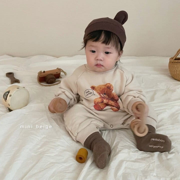 THE BEIGE - Korean Children Fashion - #Kfashion4kids - Bear Fleece Bodysuit - 3
