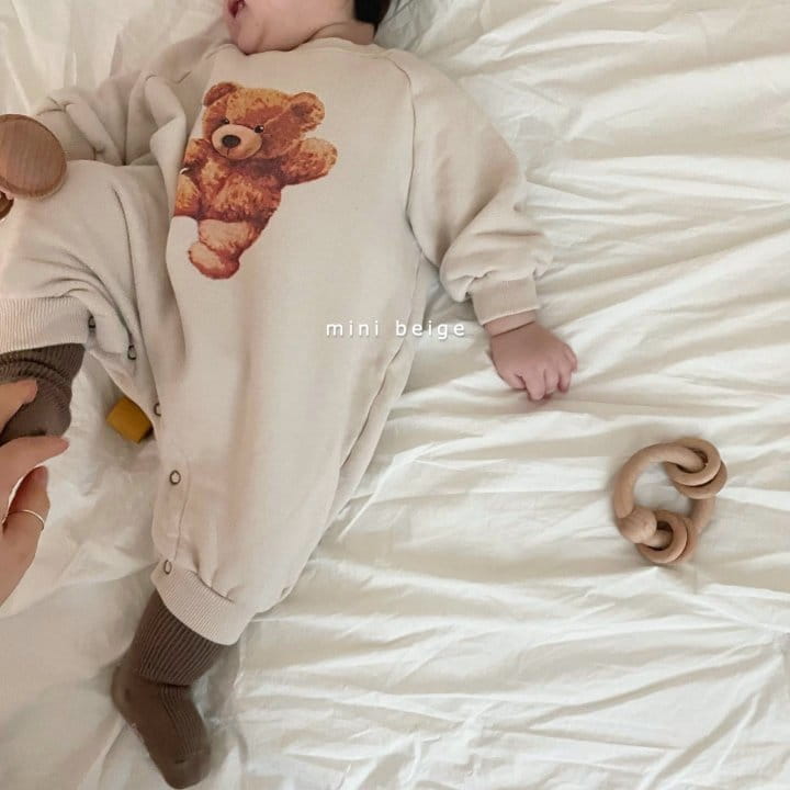 THE BEIGE - Korean Children Fashion - #Kfashion4kids - Bear Fleece Bodysuit - 4