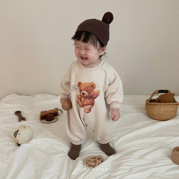 THE BEIGE - Korean Children Fashion - #Kfashion4kids - Bear Fleece Bodysuit - 6
