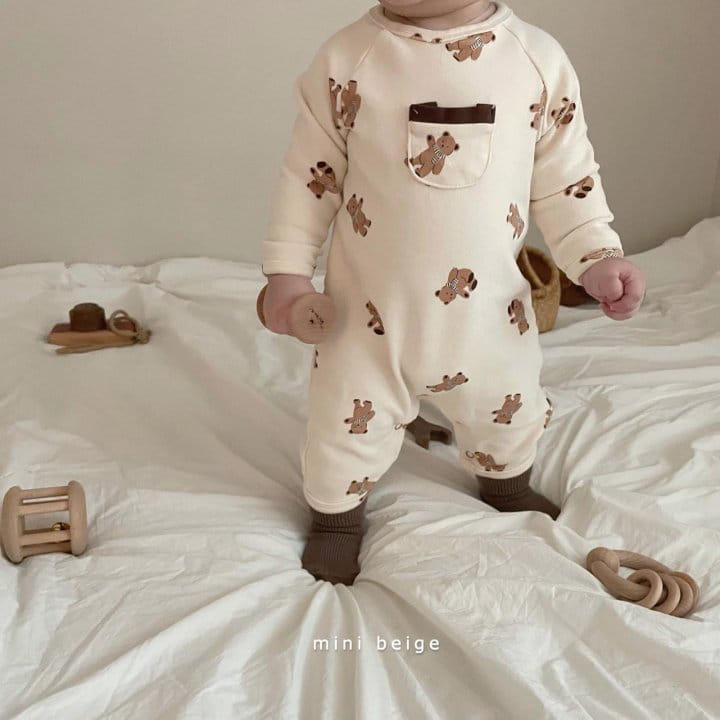THE BEIGE - Korean Children Fashion - #Kfashion4kids - Bear Paint Pocket Bodysuit  - 7