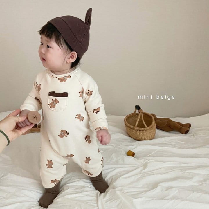 THE BEIGE - Korean Children Fashion - #Kfashion4kids - Bear Paint Pocket Bodysuit  - 8