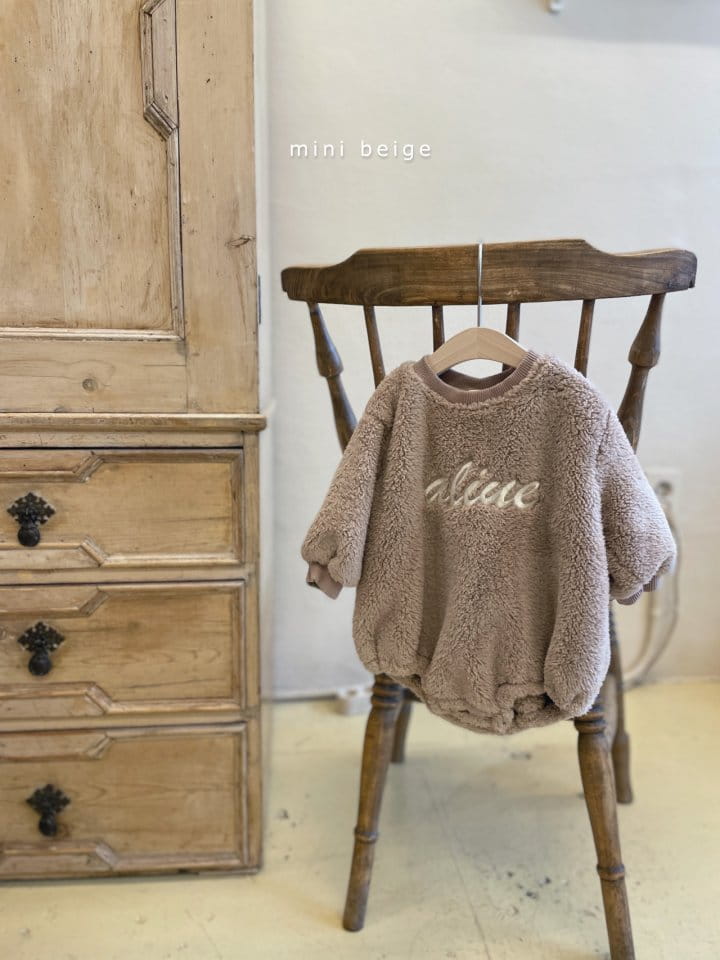 THE BEIGE - Korean Children Fashion - #Kfashion4kids - Fleece Embroidery Bodysut
