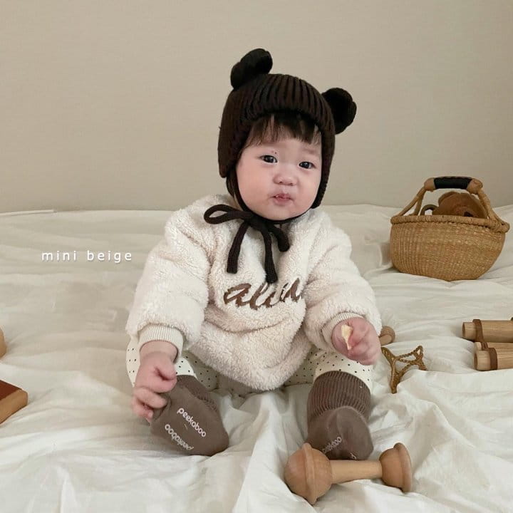 THE BEIGE - Korean Children Fashion - #Kfashion4kids - Fleece Embroidery Bodysut - 4