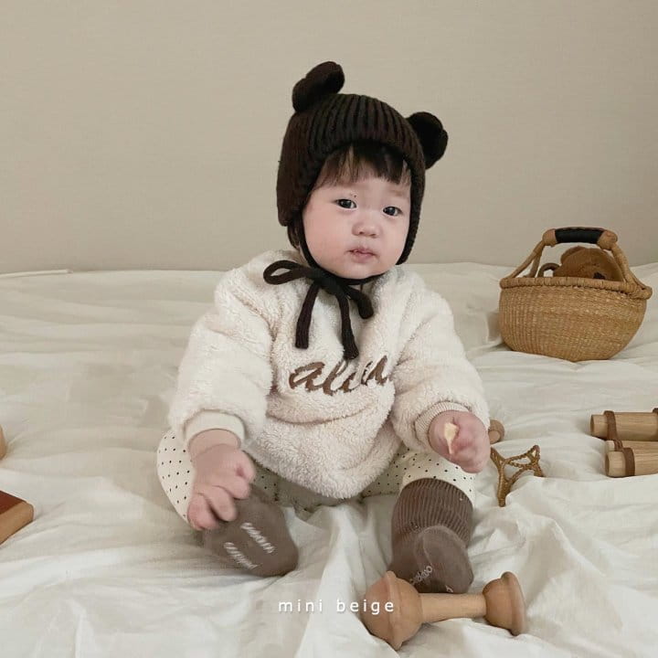 THE BEIGE - Korean Children Fashion - #Kfashion4kids - Fleece Embroidery Bodysut - 6