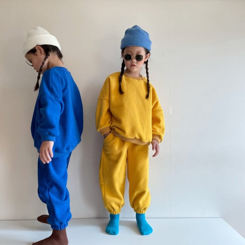THE GREY - Korean Children Fashion - #Kfashion4kids - Fleece Top Bottom Set