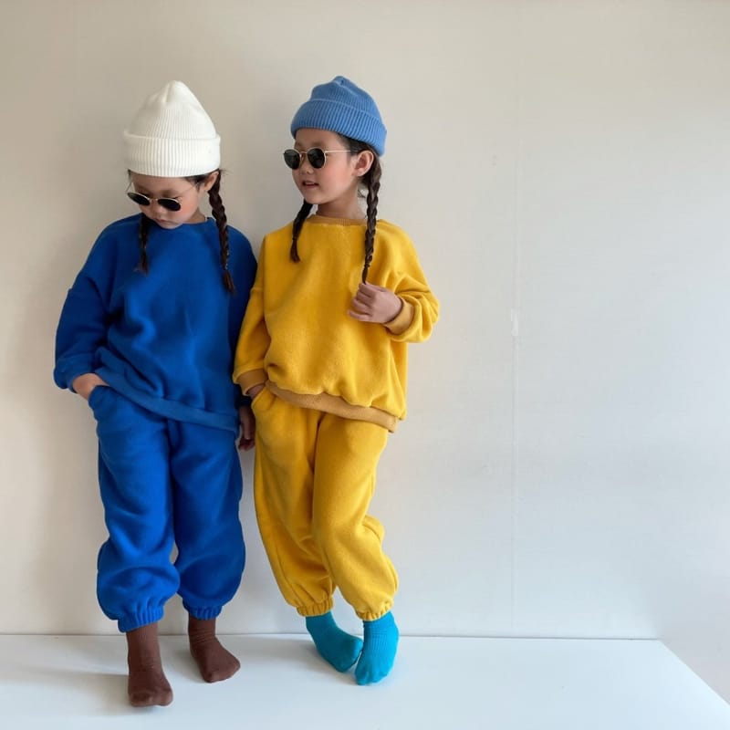 THE GREY - Korean Children Fashion - #Kfashion4kids - Fleece Top Bottom Set - 2