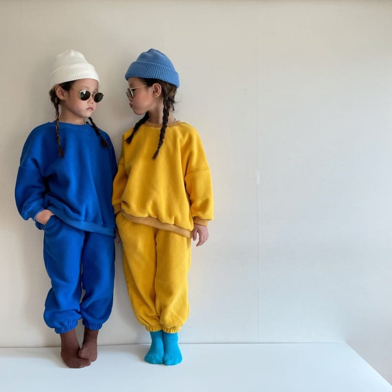 THE GREY - Korean Children Fashion - #Kfashion4kids - Fleece Top Bottom Set - 3