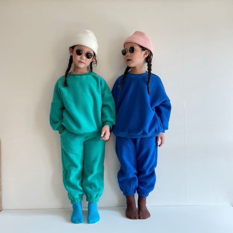 THE GREY - Korean Children Fashion - #Kfashion4kids - Fleece Top Bottom Set - 9