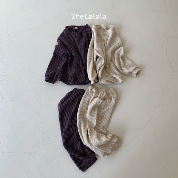 THE LALALA - Korean Children Fashion - #Kfashion4kids - Waffle Top Bottom Set - 2