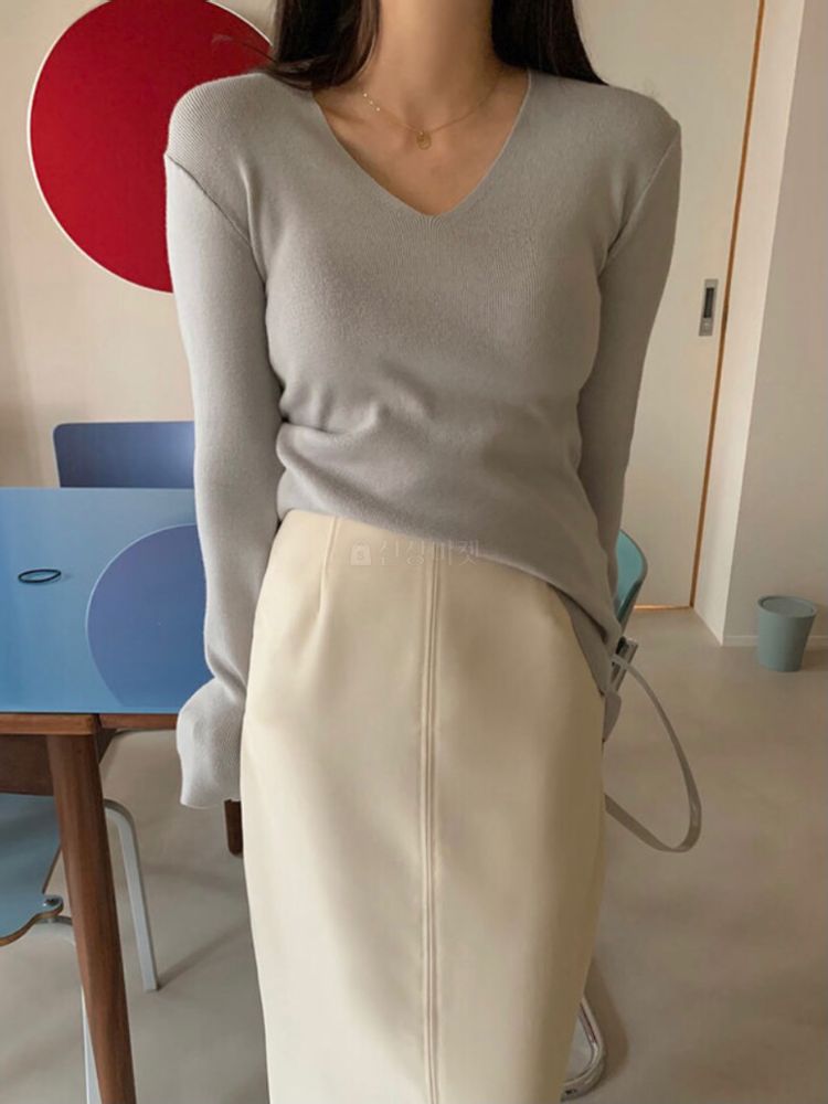 UNDERSTANDING - Korean Children Fashion - #Kfashion4kids - Deep V Neck Knit