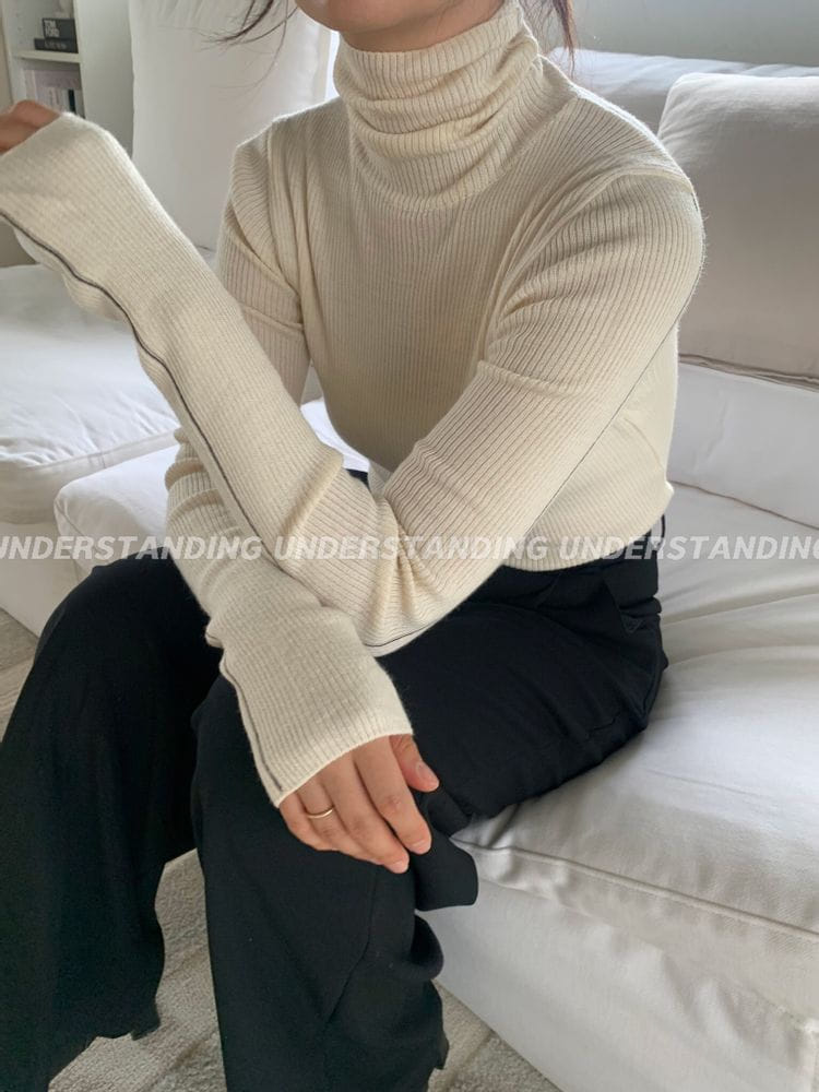 UNDERSTANDING - Korean Children Fashion - #Kfashion4kids - Rib Chain Turtleneck Tee - 5
