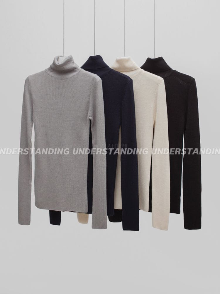 UNDERSTANDING - Korean Children Fashion - #Kfashion4kids - Rib Chain Turtleneck Tee - 9