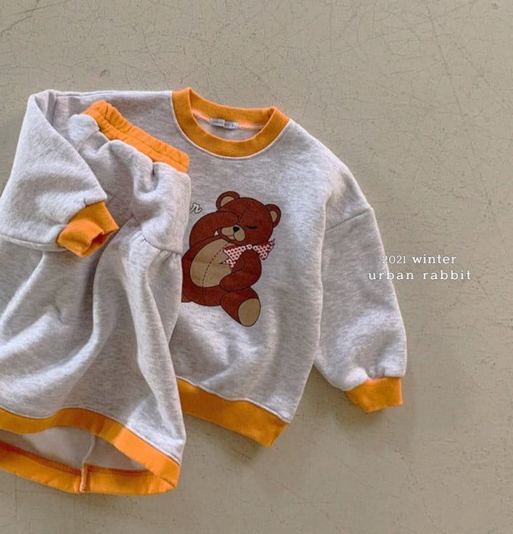 URBAN RABBIT - Korean Children Fashion - #Kfashion4kids - Bear Scut Top Bottom Set - 4