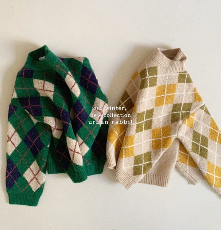 URBAN RABBIT - Korean Children Fashion - #Kfashion4kids - Argyle Knit Top