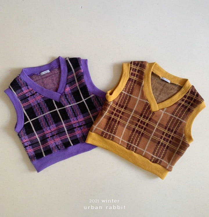 URBAN RABBIT - Korean Children Fashion - #Kfashion4kids - Check Vest