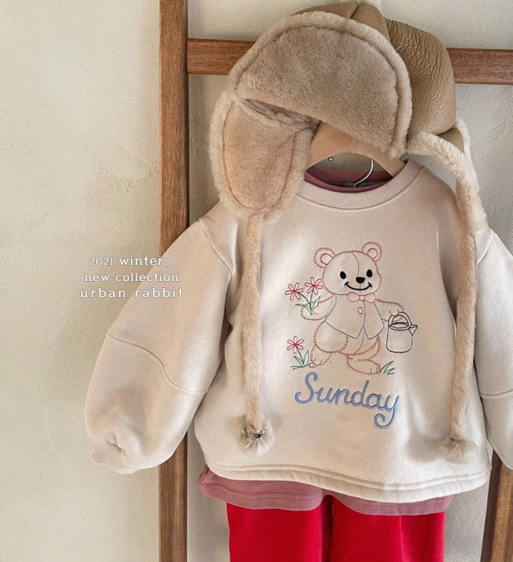 URBAN RABBIT - Korean Children Fashion - #Kfashion4kids - Bear Embroidery Sweatshirt