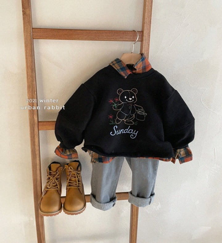 URBAN RABBIT - Korean Children Fashion - #Kfashion4kids - Bear Embroidery Sweatshirt - 5
