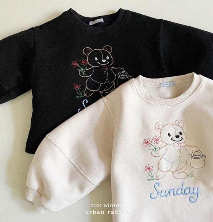 URBAN RABBIT - Korean Children Fashion - #Kfashion4kids - Bear Embroidery Sweatshirt - 6