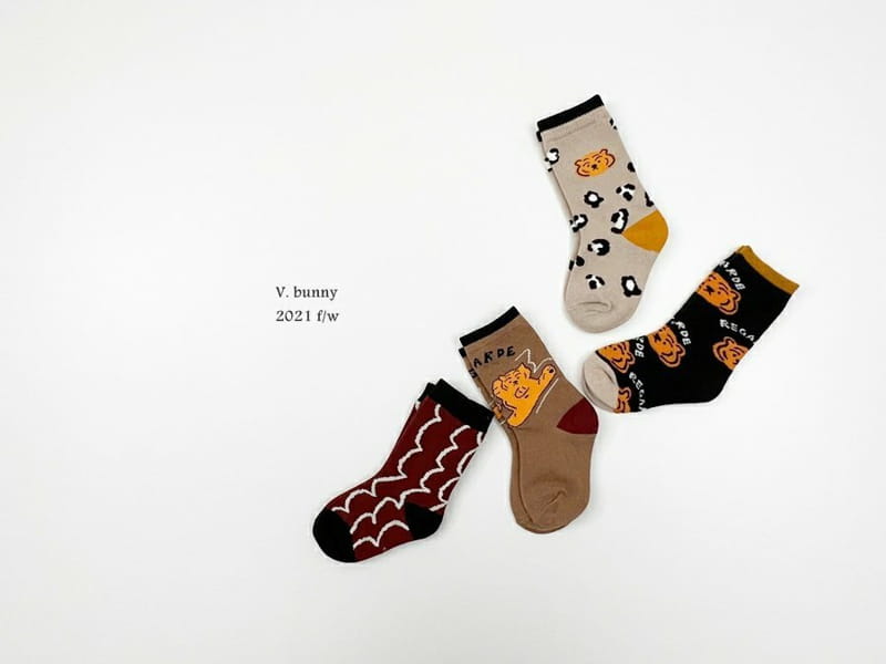 V BUNNY - Korean Children Fashion - #Kfashion4kids - Tiger Socks [set of 4] - 6