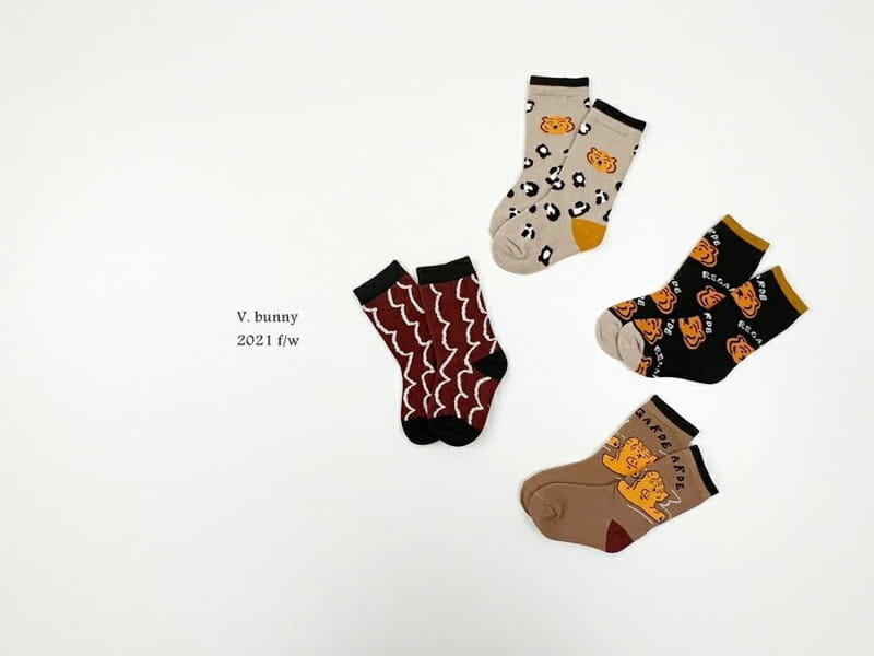V BUNNY - Korean Children Fashion - #Kfashion4kids - Tiger Socks [set of 4] - 7