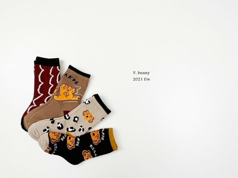 V BUNNY - Korean Children Fashion - #Kfashion4kids - Tiger Socks [set of 4] - 8