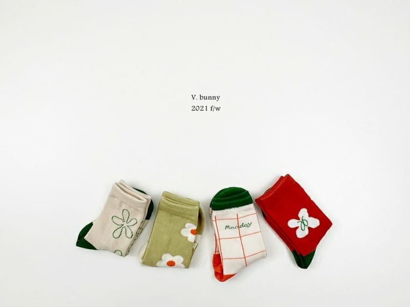 V BUNNY - Korean Children Fashion - #Kfashion4kids - Hawaii Socks [set of 4]
