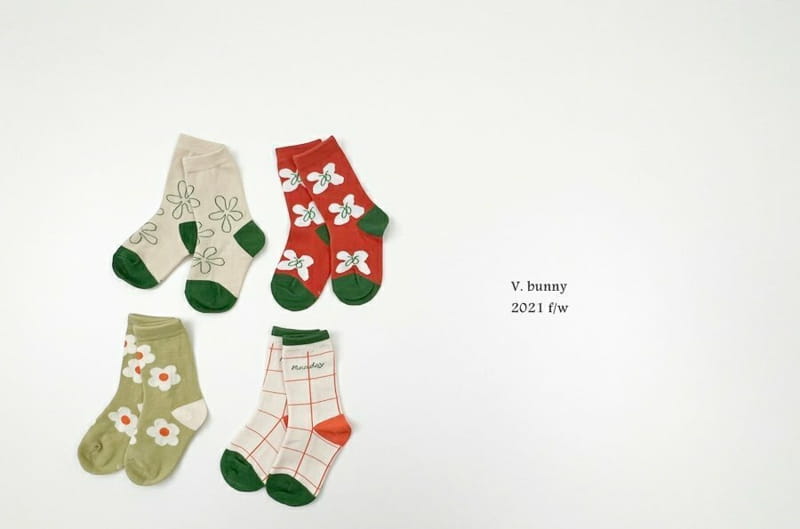 V BUNNY - Korean Children Fashion - #Kfashion4kids - Hawaii Socks [set of 4] - 7