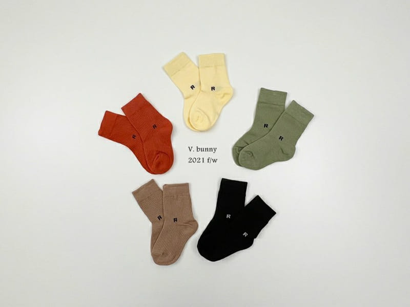 V BUNNY - Korean Children Fashion - #Kfashion4kids - R Socks [set of 5] - 10