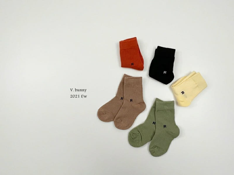 V BUNNY - Korean Children Fashion - #Kfashion4kids - R Socks [set of 5] - 2
