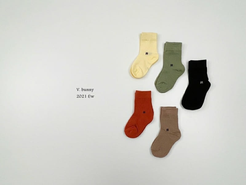 V BUNNY - Korean Children Fashion - #Kfashion4kids - R Socks [set of 5] - 8
