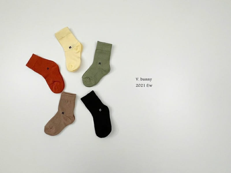 V BUNNY - Korean Children Fashion - #Kfashion4kids - R Socks [set of 5] - 9